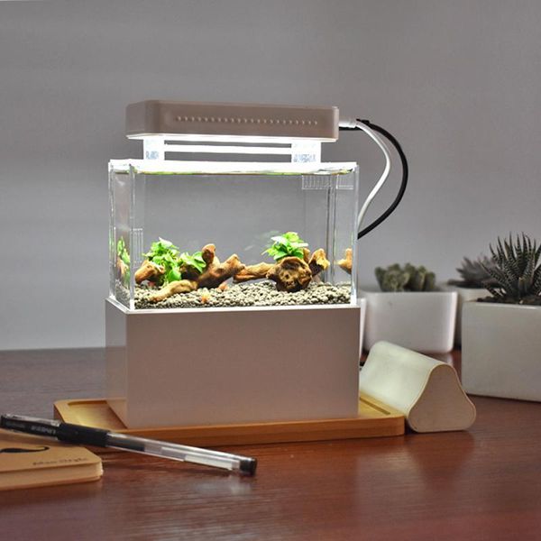 mini plastic fish tank portable deskaquaponic aquarium betta fish bowl with water filtration led & quiet air pump for decor
mini plastic fish tank portable deskaquaponic aquarium betta fish bowl with water filtration led & quiet air pump for decor