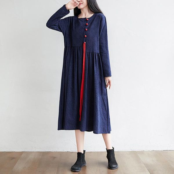 casual dresses johnature vintage buckle print loose dress for women 2021 autumn o-neck full sleeve solid color female, Black;gray
casual dresses johnature vintage buckle print loose dress for women 2021 autumn o-neck full sleeve solid color female, Black;gray