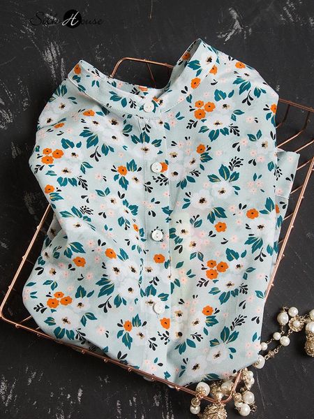 women's polos french early spring beautiful flower silk shirt commuter temperament printing blouse, White
women's polos french early spring beautiful flower silk shirt commuter temperament printing blouse, White