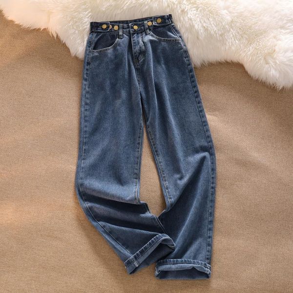 women's jeans summer thin high waist women fashion loose draping straight pants wide leg denim femme korean style bottoms, Blue
women's jeans summer thin high waist women fashion loose draping straight pants wide leg denim femme korean style bottoms, Blue