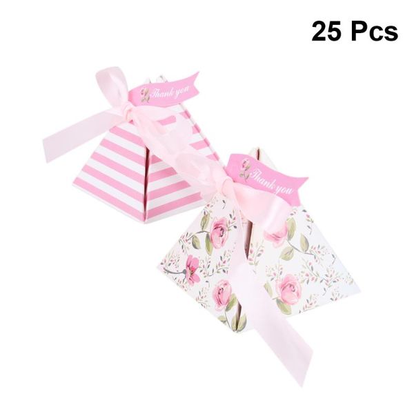 25pcs triangle wedding candy box creative beautiful double-sided printing storage box for wedding party festival (pink, with rib
25pcs triangle wedding candy box creative beautiful double-sided printing storage box for wedding party festival (pink, with rib