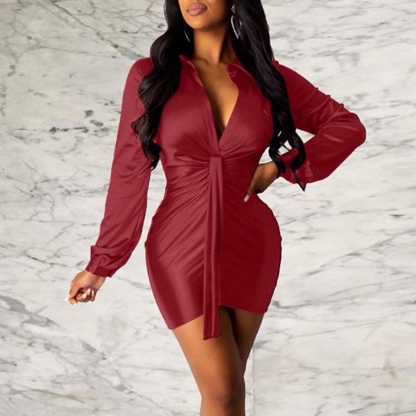 casual dresses women's bodycon dress v neck above knee lapel pleated long sleeve evening party robe femme robes, Black;gray
casual dresses women's bodycon dress v neck above knee lapel pleated long sleeve evening party robe femme robes, Black;gray
