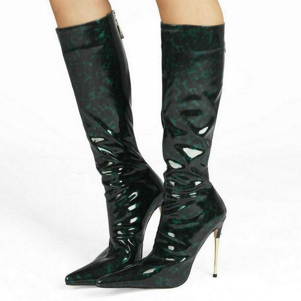 boots 2021 women knee high patent pu leather pointed toe thin heel ladies calf back zipper party women's blue, Black
boots 2021 women knee high patent pu leather pointed toe thin heel ladies calf back zipper party women's blue, Black