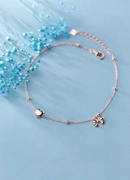bowknot anklet rose gold 925 sterling silver women accessories chains for fine jewelry girls heart bracelet on the leg, Red;blue
bowknot anklet rose gold 925 sterling silver women accessories chains for fine jewelry girls heart bracelet on the leg, Red;blue