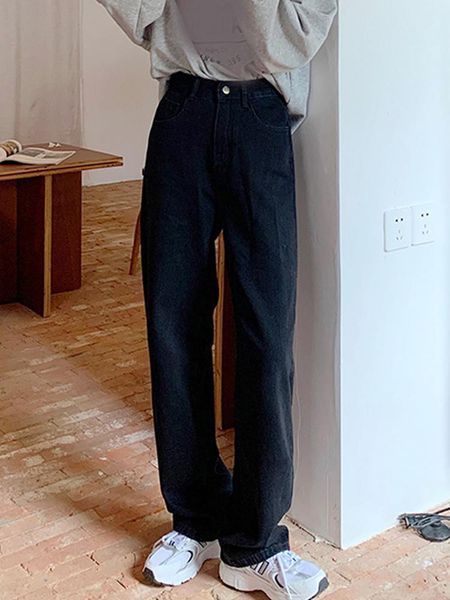 women's jeans black loose straight wear spring autumn 2021 slim high waist wide leg pants mop fashion rac, Blue
women's jeans black loose straight wear spring autumn 2021 slim high waist wide leg pants mop fashion rac, Blue