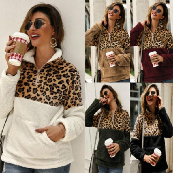 women's hoodies & sweatshirts women fleece sweatshirt winter casual faux fur leopard patchwork fluffly female warm turtleneck zipper th, Black
women's hoodies & sweatshirts women fleece sweatshirt winter casual faux fur leopard patchwork fluffly female warm turtleneck zipper th, Black