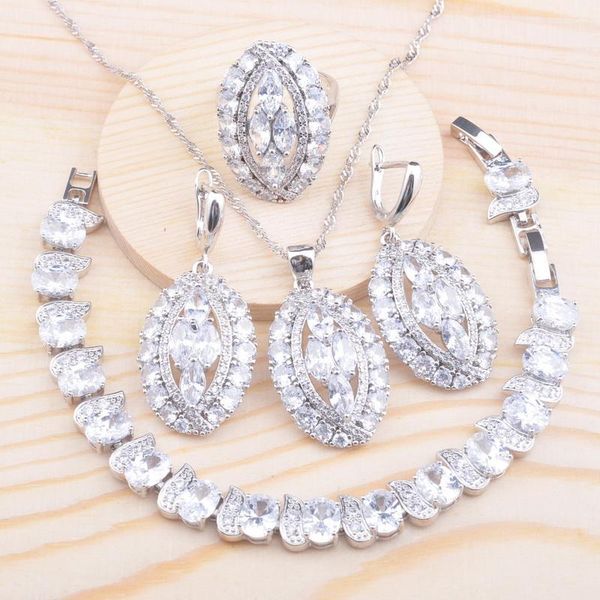 earrings & necklace white zirconia silver color jewelry set for women wedding cifts bracelet pendant ring 2021 qs0713
earrings & necklace white zirconia silver color jewelry set for women wedding cifts bracelet pendant ring 2021 qs0713