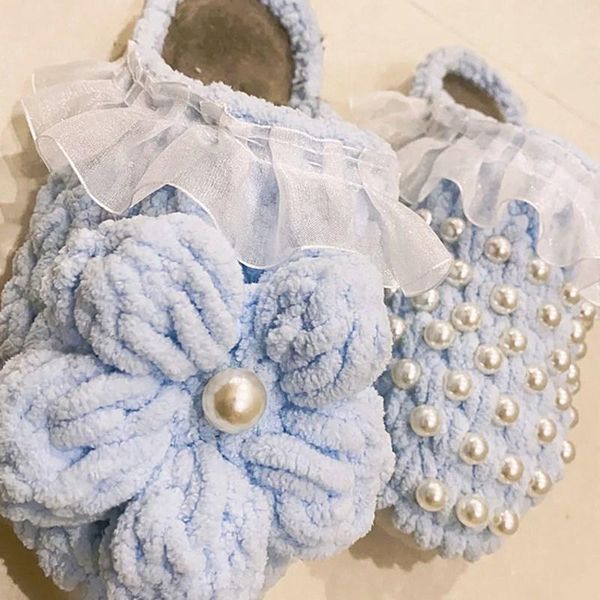 ins puff flower diy slippers fashion fake pearl thread crochet material package lace flat woven ladies leisure indoor slippers, Black
ins puff flower diy slippers fashion fake pearl thread crochet material package lace flat woven ladies leisure indoor slippers, Black