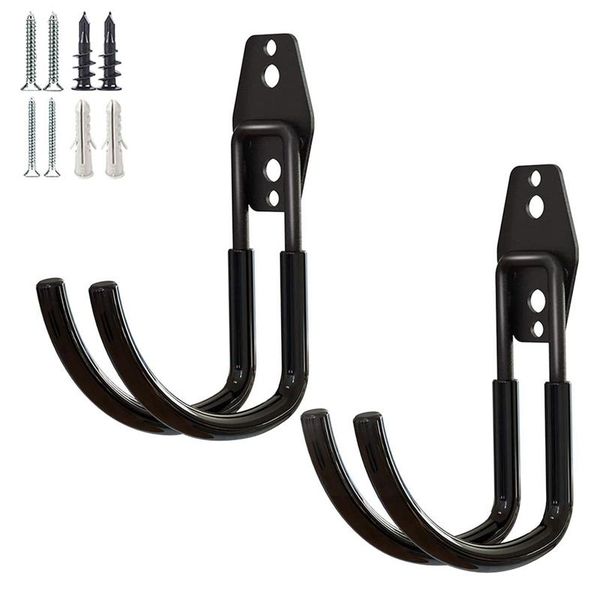 hooks & rails wall-mounted hook garage garden tool storage rack metal dipped u (2 pack) 
hooks & rails wall-mounted hook garage garden tool storage rack metal dipped u (2 pack)