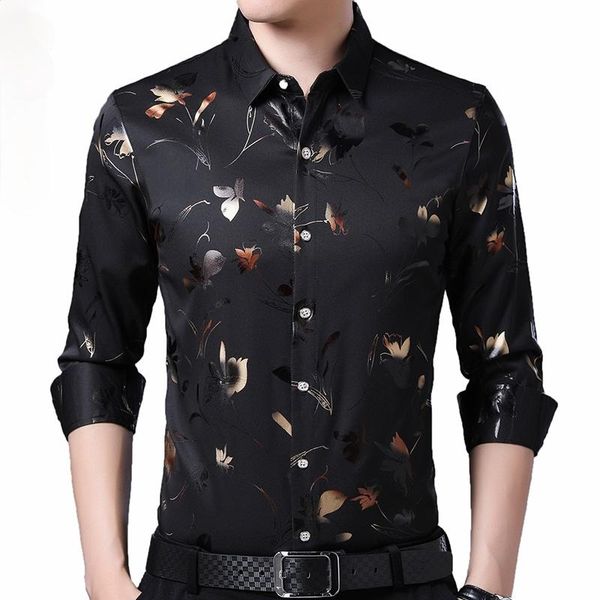 men's casual shirts 2021 brand long sleeve men social shirt spring streetwear floral dress mens slim regular fit clothes fashions, White;black
men's casual shirts 2021 brand long sleeve men social shirt spring streetwear floral dress mens slim regular fit clothes fashions, White;black