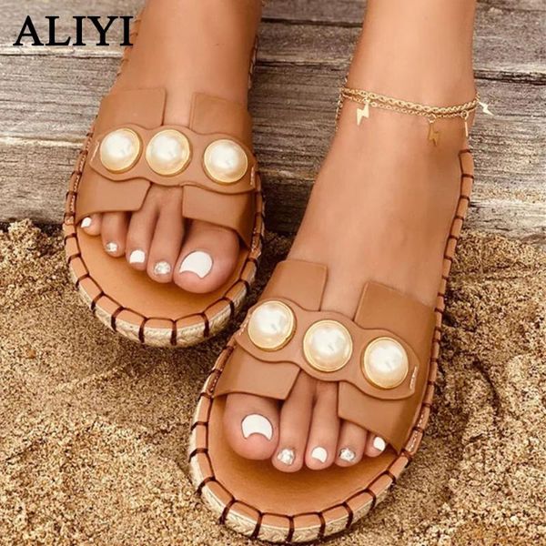 sandals women pearl 2021 summer elegant fish mouth slip on ladies casual slippers 36-43 large-sized female flat slides, Black
sandals women pearl 2021 summer elegant fish mouth slip on ladies casual slippers 36-43 large-sized female flat slides, Black