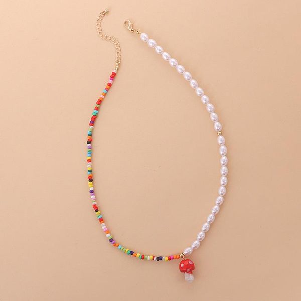 pendant necklaces origin summer simulation pearl red white rice beads asymmetric chokers necklace for women trendy glass mushroom jewelry, Silver
pendant necklaces origin summer simulation pearl red white rice beads asymmetric chokers necklace for women trendy glass mushroom jewelry, Silver