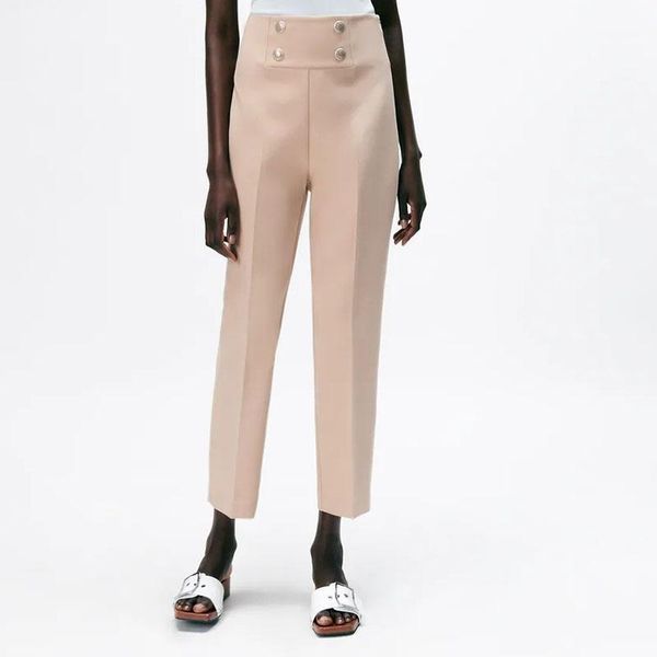 women's pants & capris women summer casual solid straight 2021 za high waist buttons ankle-length female elegant street trousers clothi, Black;white
women's pants & capris women summer casual solid straight 2021 za high waist buttons ankle-length female elegant street trousers clothi, Black;white