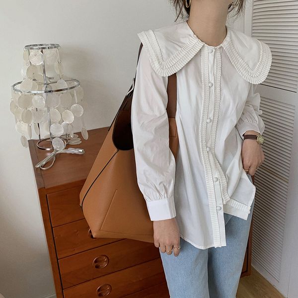 alien kitty women chic 2021 shirt spring retro gentle pleated peter pan collar long sleeves elegance blouse female short 210226, Black;gray
alien kitty women chic 2021 shirt spring retro gentle pleated peter pan collar long sleeves elegance blouse female short 210226, Black;gray