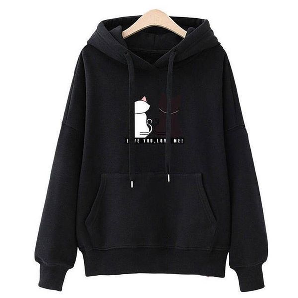 hooded sweater autumn and winter 2019 korean loose women's versatile new student plush, Black
hooded sweater autumn and winter 2019 korean loose women's versatile new student plush, Black