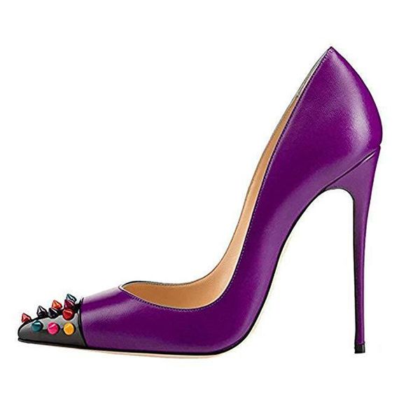 dress shoes fashion pump women pointed color rivets elegant wedding high heels, Black
dress shoes fashion pump women pointed color rivets elegant wedding high heels, Black