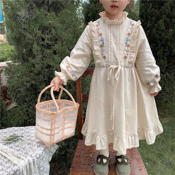 girl's dresses 2021 autumn korean style baby girls embroidery dress long sleeve ruffles toddlers kids princess, Red;yellow
girl's dresses 2021 autumn korean style baby girls embroidery dress long sleeve ruffles toddlers kids princess, Red;yellow