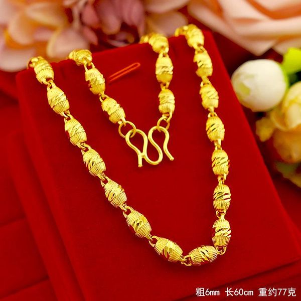 chains luxury fashion 18k gold necklace for men wedding engagement anniversary jewelry olive shape yellow man's necklaces gifts, Silver
chains luxury fashion 18k gold necklace for men wedding engagement anniversary jewelry olive shape yellow man's necklaces gifts, Silver