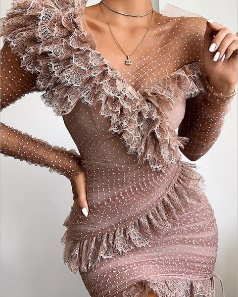 2021 new luxury long sleeve lace ruffles women winter designer fashion evening party vestido qss4, Black;gray
2021 new luxury long sleeve lace ruffles women winter designer fashion evening party vestido qss4, Black;gray