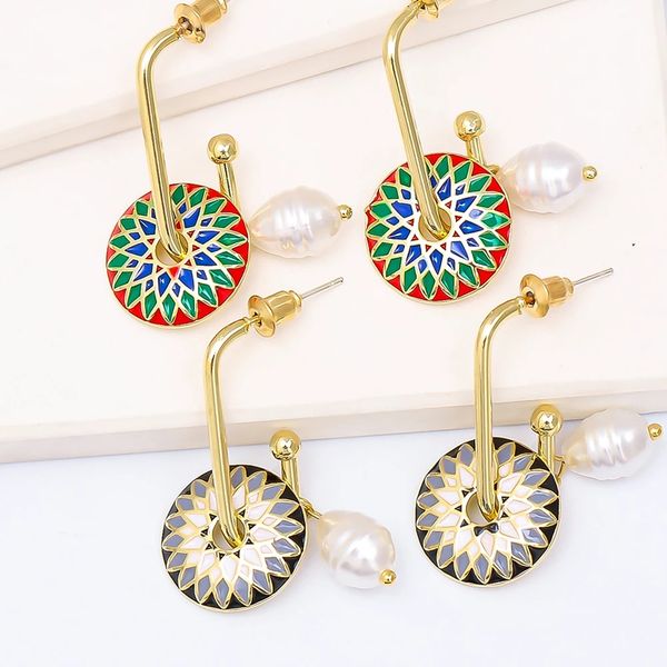 vintage long geometric flower drop earrings for women bohemian round pearl dangle earrings party enamel jewelry gift, Silver
vintage long geometric flower drop earrings for women bohemian round pearl dangle earrings party enamel jewelry gift, Silver