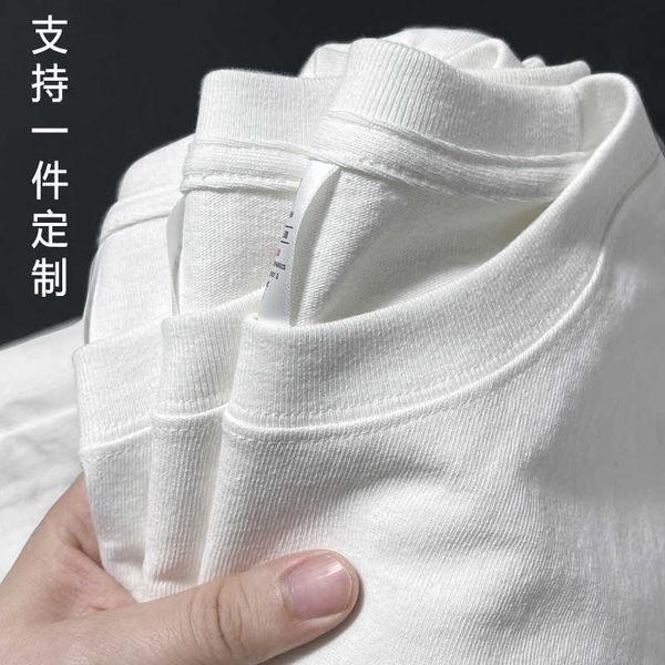 solid color cotton cotton round neck short sleeve t-shirt thick loose base shirt men's and women's top, White
solid color cotton cotton round neck short sleeve t-shirt thick loose base shirt men's and women's top, White