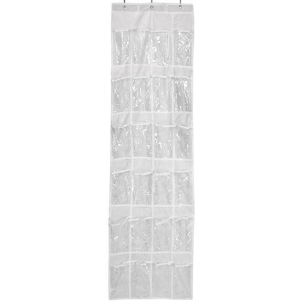 24 pockets - simple houseware crystal clear over the door hanging shoe organizer, white(48.5x163cm)
24 pockets - simple houseware crystal clear over the door hanging shoe organizer, white(48.5x163cm)