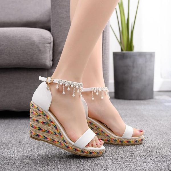 dress shoes women wedge sandals summer bead studded detail platform buckle strap peep toe thick bottom casual ladies, Black
dress shoes women wedge sandals summer bead studded detail platform buckle strap peep toe thick bottom casual ladies, Black