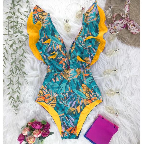 2021 new print swimwear deep v-neck ruffle swimsuit push up one piece swimsuit beach wear backless monokini
2021 new print swimwear deep v-neck ruffle swimsuit push up one piece swimsuit beach wear backless monokini
