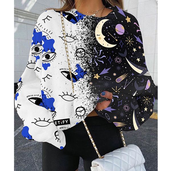 2021 white and black moon eyes graffiti fun crewneck sweatshirt women oversized loose casual long sleeve thin new fashion girls 740e
2021 white and black moon eyes graffiti fun crewneck sweatshirt women oversized loose casual long sleeve thin new fashion girls 740e