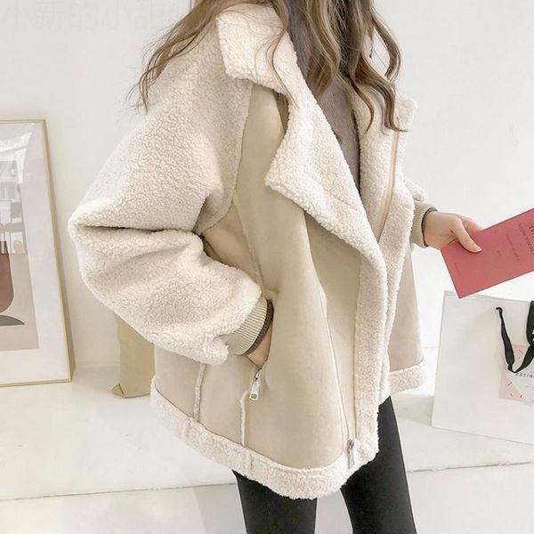 women's fur & faux style coat tide autumn and winter short lamb cashmere motorcycle jacket padded, Black
women's fur & faux style coat tide autumn and winter short lamb cashmere motorcycle jacket padded, Black