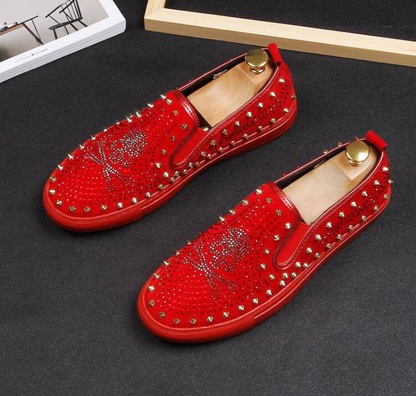 dress shoes 2021 streets trendy men's designer rhinestone skull rivet platform casual flats male wedding prom loafers footwear, Black
dress shoes 2021 streets trendy men's designer rhinestone skull rivet platform casual flats male wedding prom loafers footwear, Black