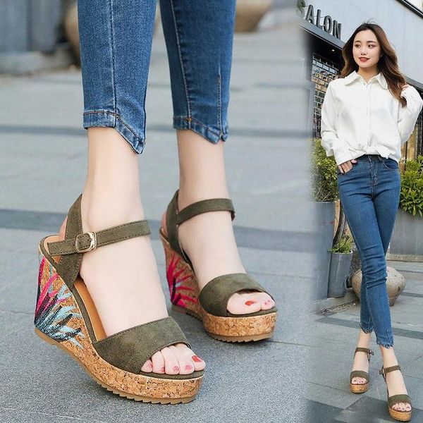 sandals slope heel women's summer 2021 thick bottom muffin fashion fish mouth women, Black
sandals slope heel women's summer 2021 thick bottom muffin fashion fish mouth women, Black