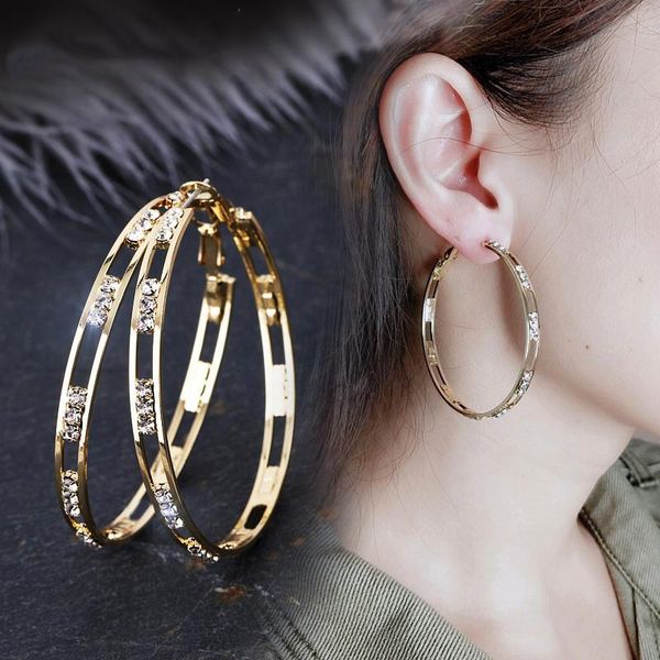hoop & huggie exaggerated trend micro-inlaid zircon earrings euro-american style delicate simple big for women jewelry gift, Golden;silver
hoop & huggie exaggerated trend micro-inlaid zircon earrings euro-american style delicate simple big for women jewelry gift, Golden;silver