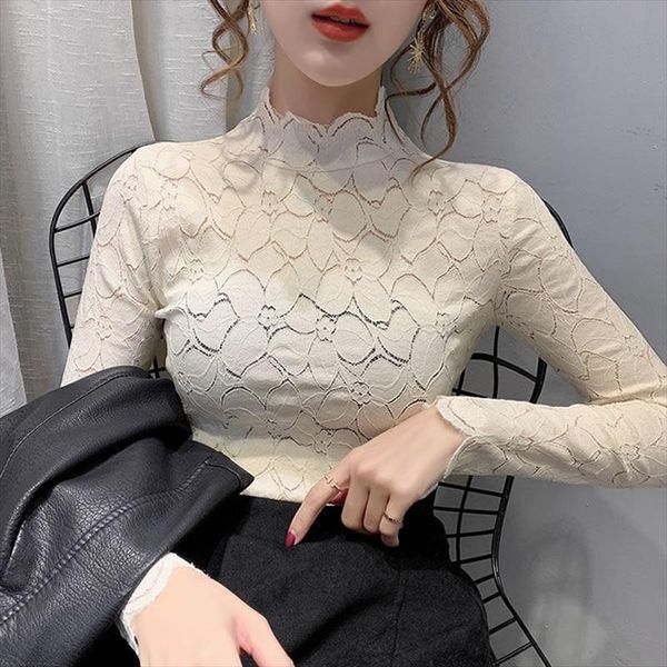 fashion lace autumn solid womens blouses hollow out long sleeve elegant slim bottoming basic ladies, White
fashion lace autumn solid womens blouses hollow out long sleeve elegant slim bottoming basic ladies, White