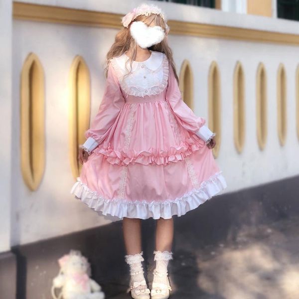casual dresses autumn women sweet lace patchwork ruffles long sleeve girls harajuku kawaii party dress gothic lolita op, Black;gray
casual dresses autumn women sweet lace patchwork ruffles long sleeve girls harajuku kawaii party dress gothic lolita op, Black;gray