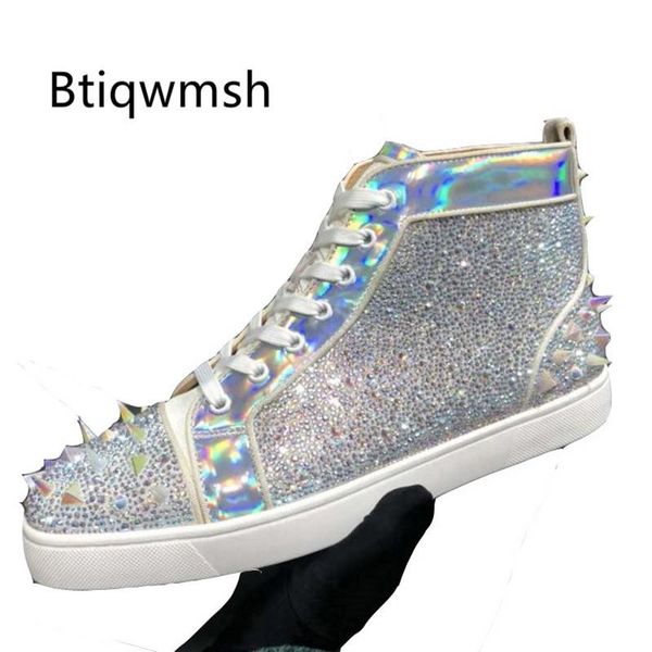 dress shoes silver rhinestone studded sneakers men round toe rivet lace-up flat male fashion loafer, Black
dress shoes silver rhinestone studded sneakers men round toe rivet lace-up flat male fashion loafer, Black