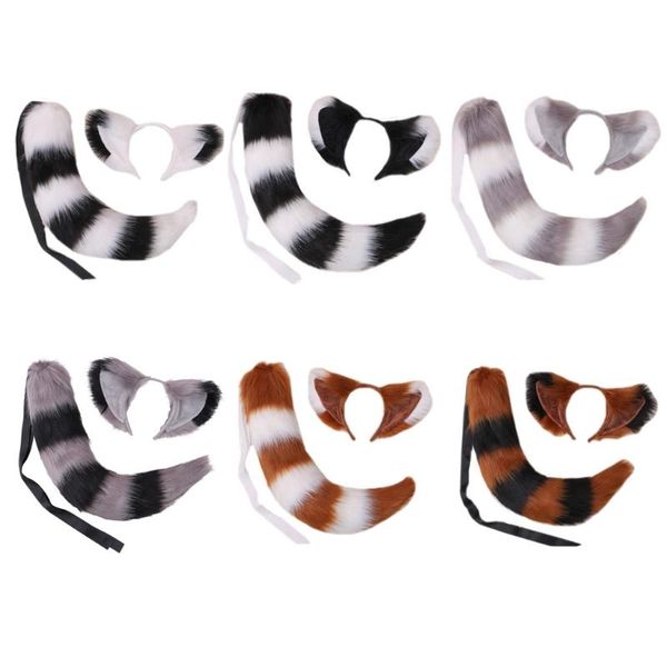 party masks 2pcs furry cat ears headband tail set stripe fluffy plush animal cosplay costume
party masks 2pcs furry cat ears headband tail set stripe fluffy plush animal cosplay costume