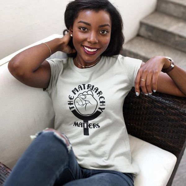 women's t-shirt the matriarchy matters female t shirts feminist graphic summer fashion women rights girl power clothes drop, White
women's t-shirt the matriarchy matters female t shirts feminist graphic summer fashion women rights girl power clothes drop, White