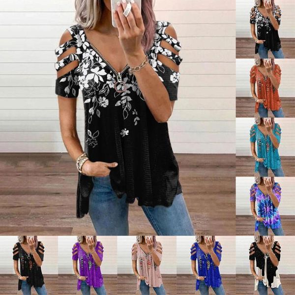 women's t-shirt short sleeve shirt women summer female womens v-neck zipper short-sleeved pullover print shirts loose top, White
women's t-shirt short sleeve shirt women summer female womens v-neck zipper short-sleeved pullover print shirts loose top, White