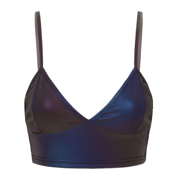 gym clothing women's tube summer bra shiny metallic wet look deep v neck sleeveless crop female vest fitness dancing clothes, White;black 
gym clothing women's tube summer bra shiny metallic wet look deep v neck sleeveless crop female vest fitness dancing clothes, White;black