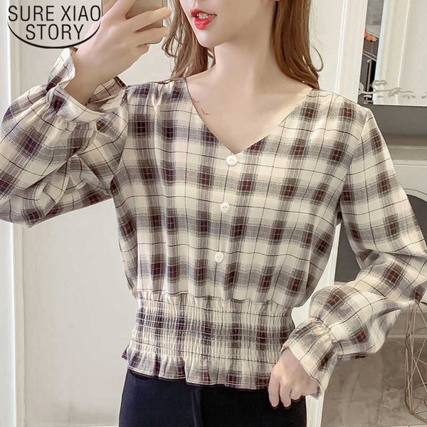vintage chiffon women blouses elastic long sleeve plaid shirt women autumn casual fashion women plus size 6423 50 210527, White
vintage chiffon women blouses elastic long sleeve plaid shirt women autumn casual fashion women plus size 6423 50 210527, White