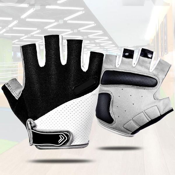 cycling gloves 1 pair men women breathable half finger anti slip pad mtb bike, Black
cycling gloves 1 pair men women breathable half finger anti slip pad mtb bike, Black