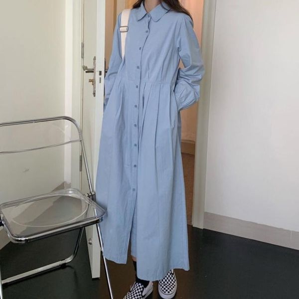 casual dresses autumn long dress sleeve t shirt women denim pocket button vintage loose 2021, Black;gray
casual dresses autumn long dress sleeve t shirt women denim pocket button vintage loose 2021, Black;gray