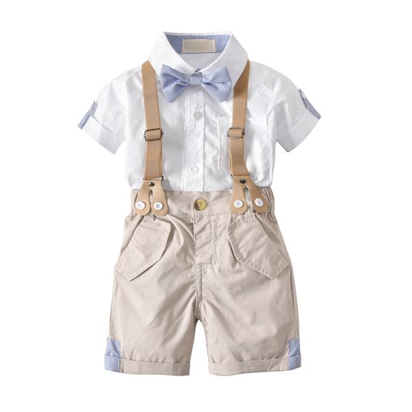 0-4y toddler baby boys gentleman clothes sets solid short sleeve shirts +overalls pants 2pcs, White
0-4y toddler baby boys gentleman clothes sets solid short sleeve shirts +overalls pants 2pcs, White