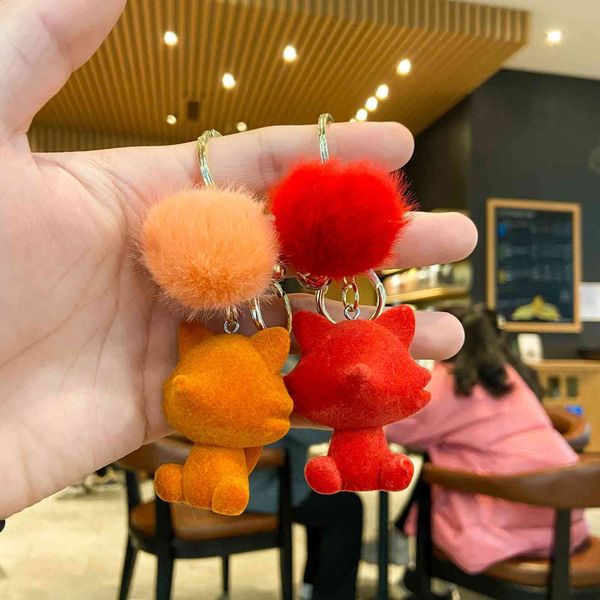 keyring keychain cartoon cute flocking new year gift cat resin pendant lovers backpack year of the ox accessories, Silver
keyring keychain cartoon cute flocking new year gift cat resin pendant lovers backpack year of the ox accessories, Silver