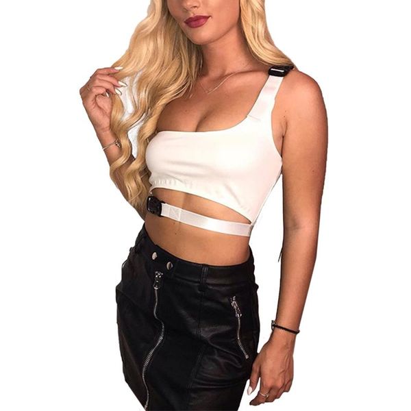 women's tanks & camis ladies summer chic asymmetrical one shoulder crop corset spagehtti straps sleeveless tank for women, White
women's tanks & camis ladies summer chic asymmetrical one shoulder crop corset spagehtti straps sleeveless tank for women, White