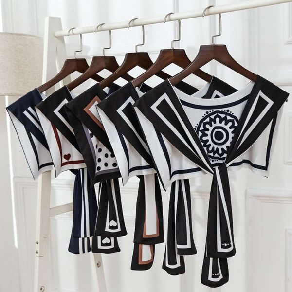 japanese korean new printed ice silk with shawl, summer small fresh sunscreen fake collar, spring and autumn solid color versatile, Blue;gray
japanese korean new printed ice silk with shawl, summer small fresh sunscreen fake collar, spring and autumn solid color versatile, Blue;gray
