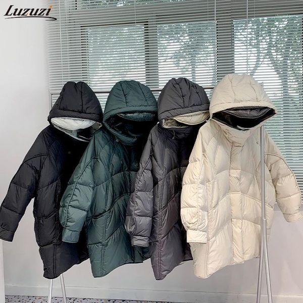 women's down & parkas luzuzi 2021 winter 90% white duck jacket women loose oversize thick hooded coat female snow outwear puffer, Black
women's down & parkas luzuzi 2021 winter 90% white duck jacket women loose oversize thick hooded coat female snow outwear puffer, Black
