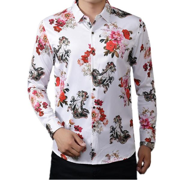 men's casual shirts 2021 spring autumn male korean slim fit night club men flower long sleeve simple style shirt floral blouses, White;black
men's casual shirts 2021 spring autumn male korean slim fit night club men flower long sleeve simple style shirt floral blouses, White;black