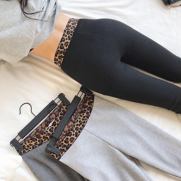 women's leggings japanese autumn leopard waist thread vertical cotton women wear tight elastic feet pants., Black
women's leggings japanese autumn leopard waist thread vertical cotton women wear tight elastic feet pants., Black